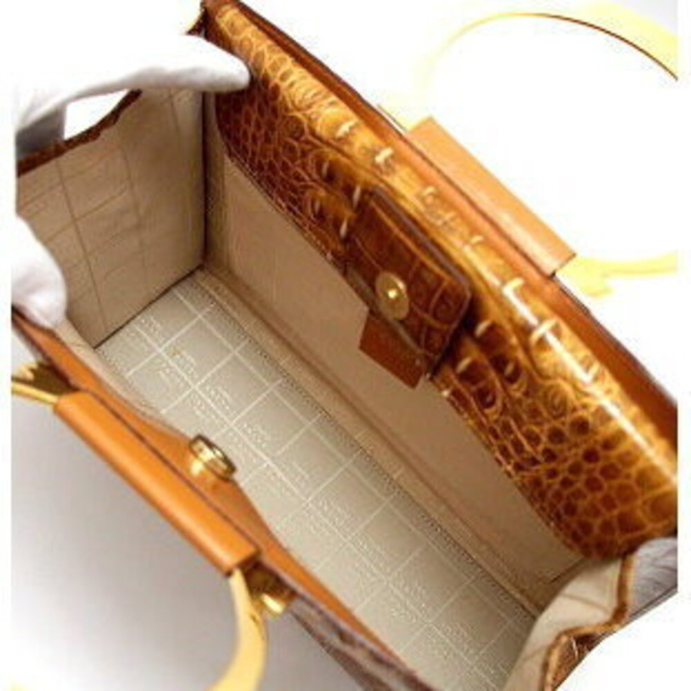 Celine Crocodile Handbag Handles Camel - Picture 3 of 6